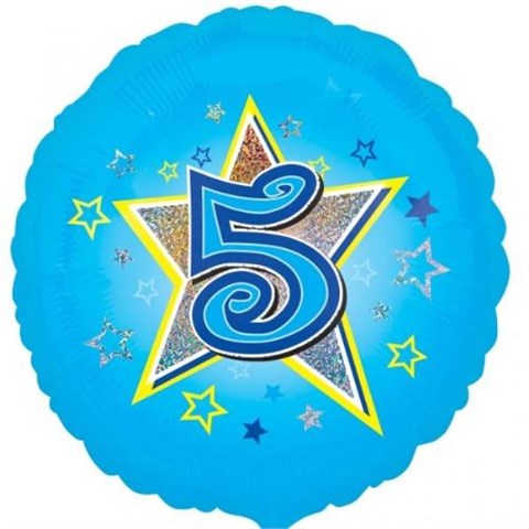 5 Yıldızlı Mavi,Folyo Balon