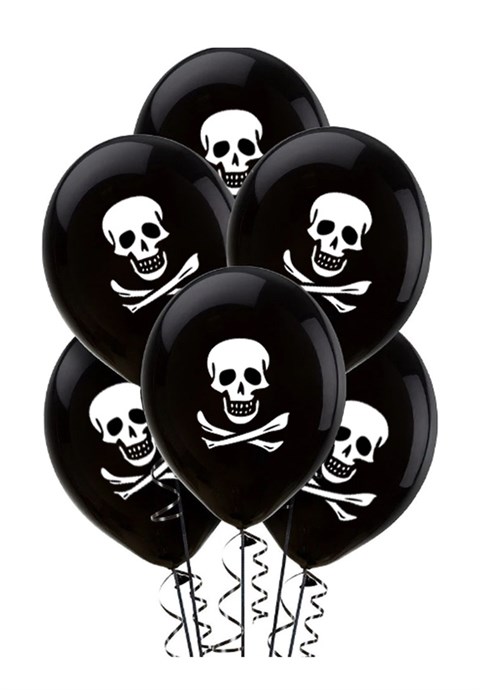 Cadılar Bayramı Kurukafa Siyah Parti Balonu 10'lu