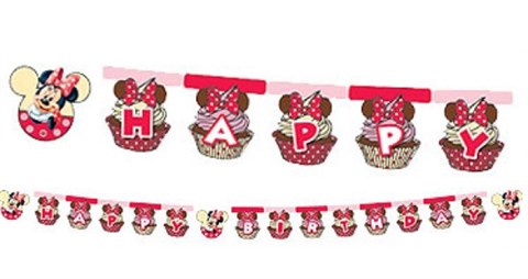 Minnie Mouse Cafe Parti, Happy Birthday Banner