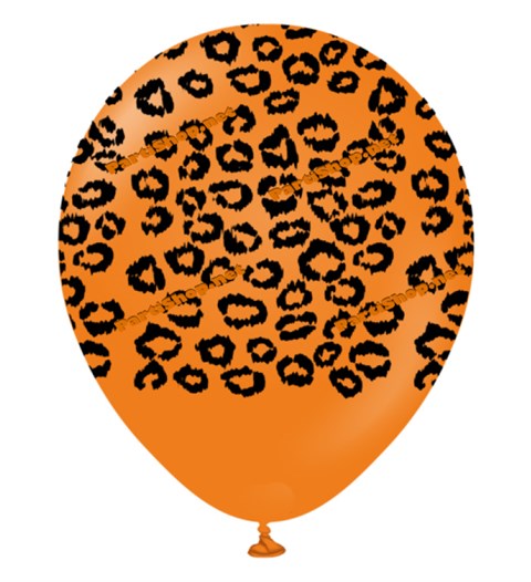 Safari Leopar Baskılı Balon Yanık Turuncu Pembe 5li Paket