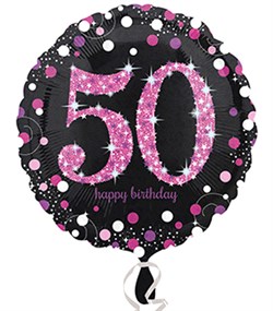 50 Yaş Pırıltılı Pembe, Folyo Balon