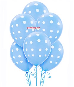 Beyaz Puanlı Mavi Balon, 10´lu