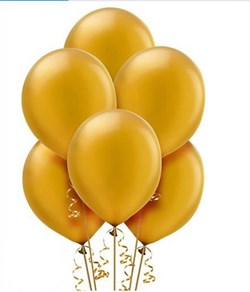 Metalik Altın Balon, 8li Paket