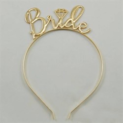 Bride Tek Taş Gold Renk Metal Bekarlığa Veda Partisi Taç