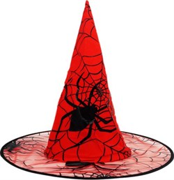 Cadı Şapkası Kırmızı, Örümcek Desenli