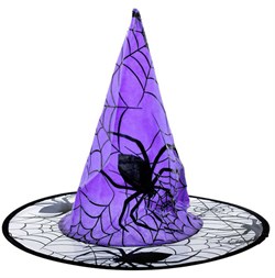 Cadı Şapkası Mor, Örümcek Desenli