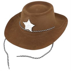 Çocuk Kovboy Plastik Şapka, Kahverengi