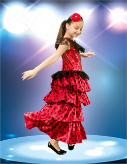 İspanyol Dansçı Kostümü 4-6 Yaş