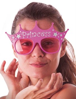 Prenses Yazılı Pembe Parti Gözlük