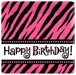 Zebra Cool, Happy Birthday Büyük Tabak